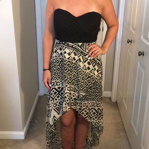 Strapless high-low dress